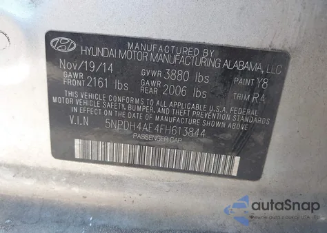 2015 Hyundai Elantra Se z USA, uszkodzony, nr VIN 5NPDH4AE4FH613844